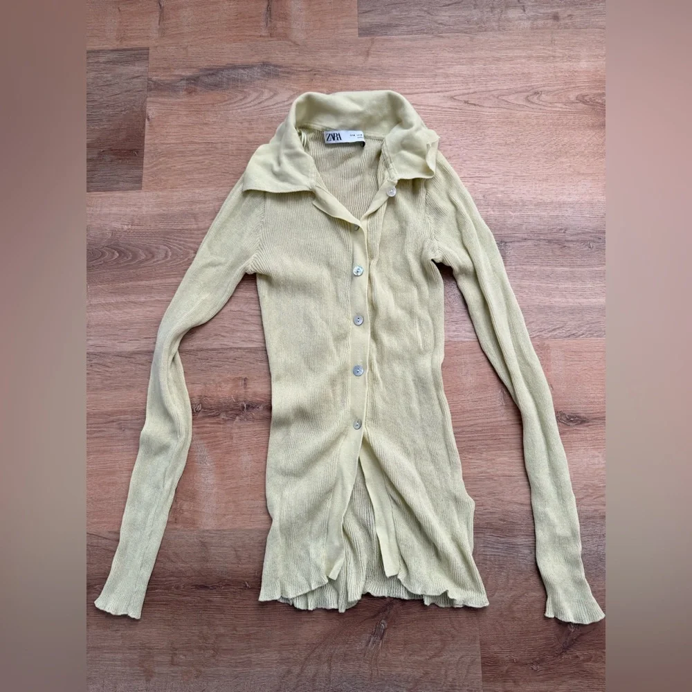 ZARA Fine Rib Knit Cardigan - Picture 5 of 7